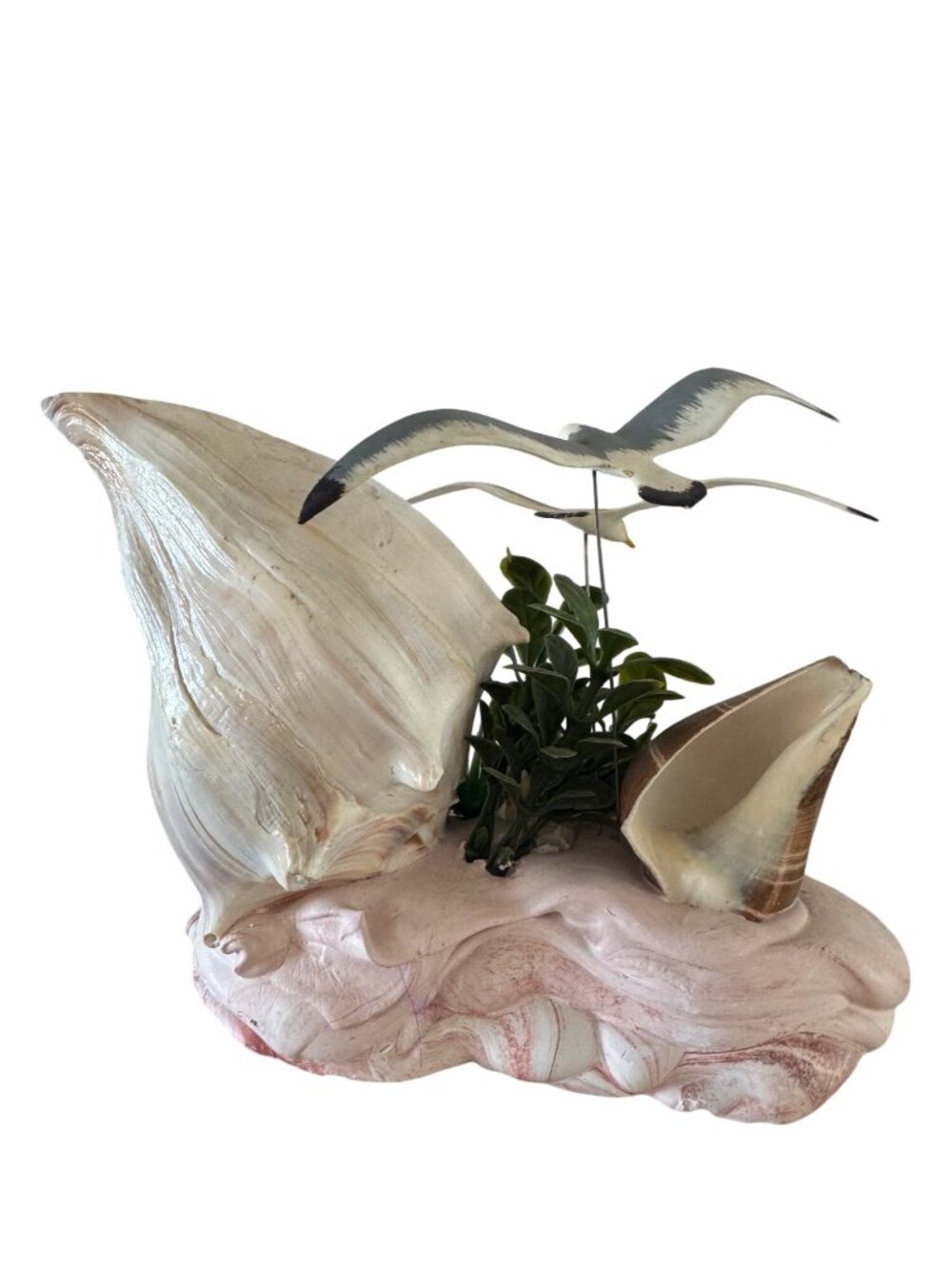 Decorative Seagull & Shell Coastal Home Decor Centerpiece Ocean Theme Figurine - Picture 5 of 7
